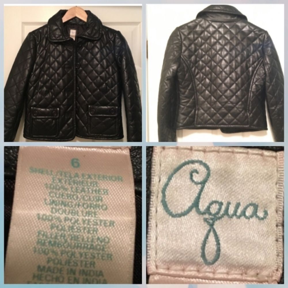 Aqua leather coat